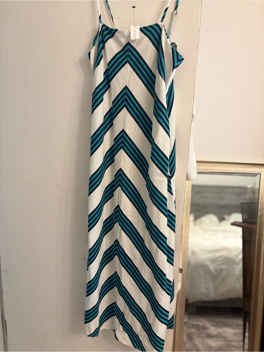 Banana Republic Linen Blend Chevron Maxi Dress